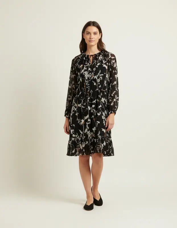 Robe noire à motifs - Taille XS/34