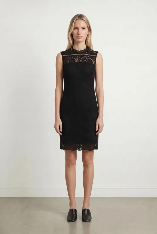 Robe noire en dentelle - Taille S/36