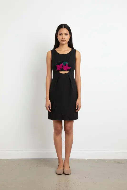 Robe Noire et Fuchsia - Taille S/36