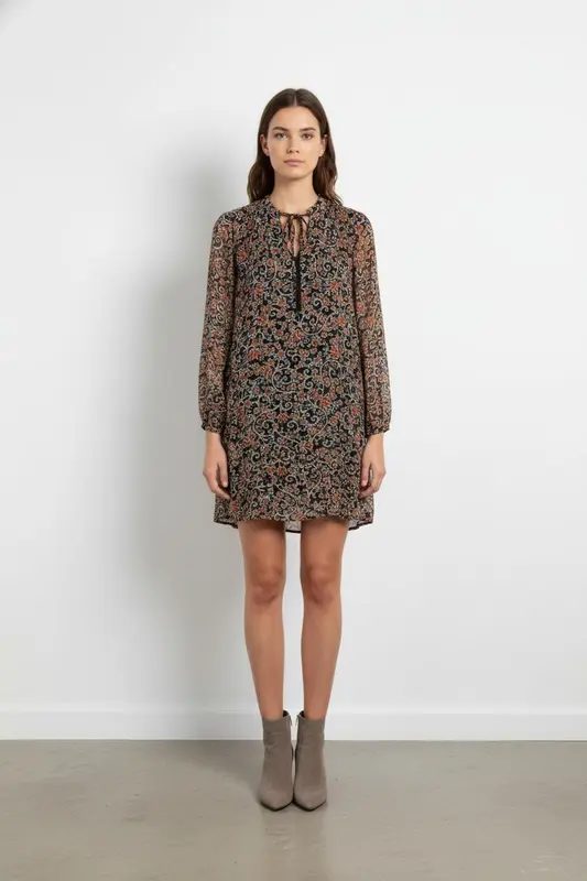 Robe Noire et Orange - Taille L/40