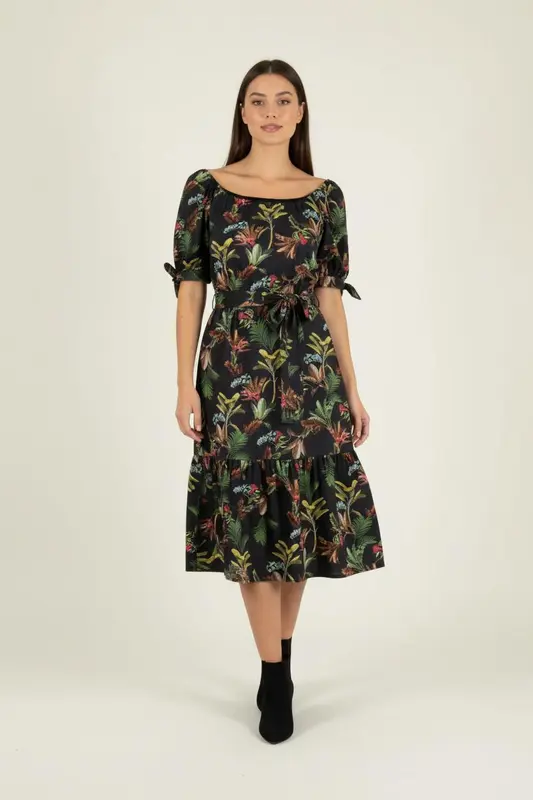 Robe Noire Multicolore - Taille S/36