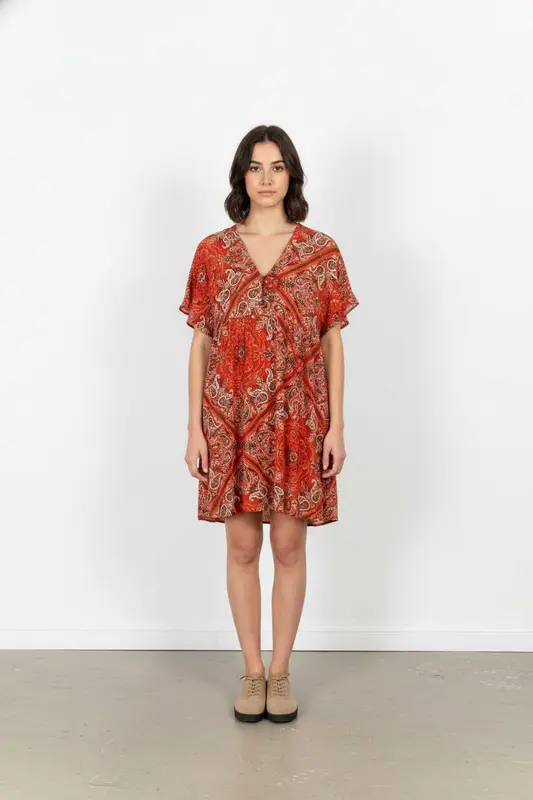 Robe Orange et Beige - Taille XXL/44