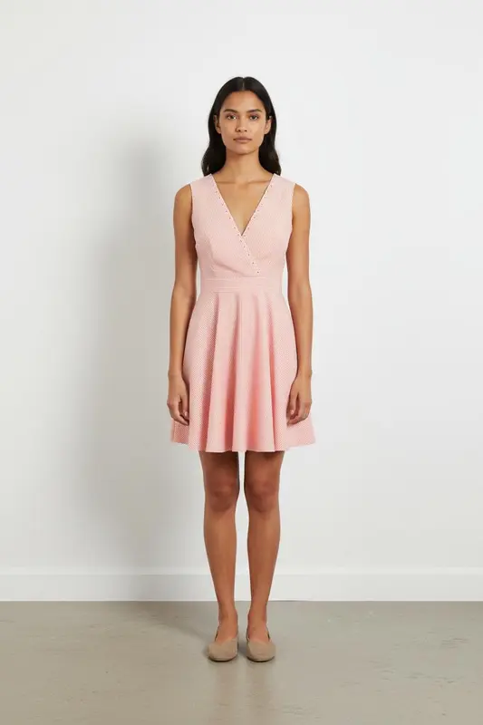 Robe patineuse rose et blanche - Taille M/38