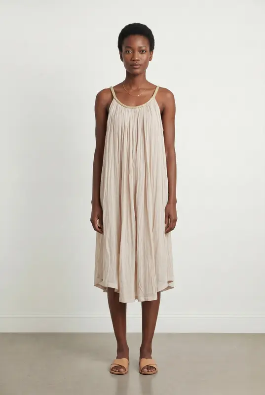 Robe Plissée Beige - Taille S/36