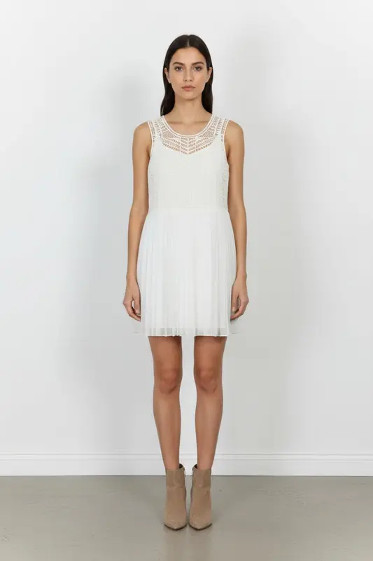 Robe Plissée Blanche - Taille S/36