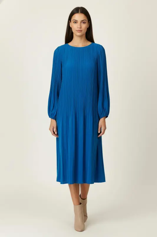 Robe Plissée Bleue - Taille M/38