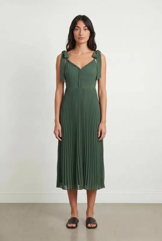 Robe Plissée Verte - Taille XS/34
