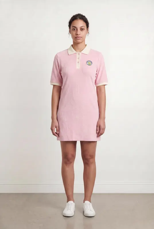 Robe Polo Rose et Écru - Taille L/40