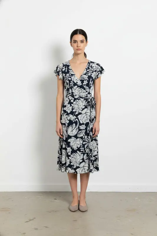 Robe Portefeuille Bleu et Blanc - Taille S/36