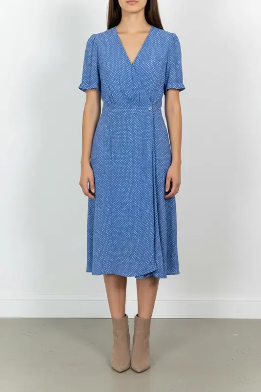 Robe Portefeuille Bleue - Taille XS/34