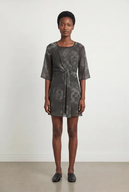 Robe Portefeuille Grise et Noire - Taille S/36