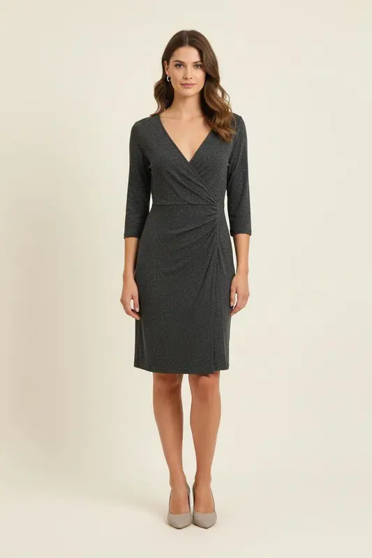 Robe Portefeuille Grise - Taille L/40