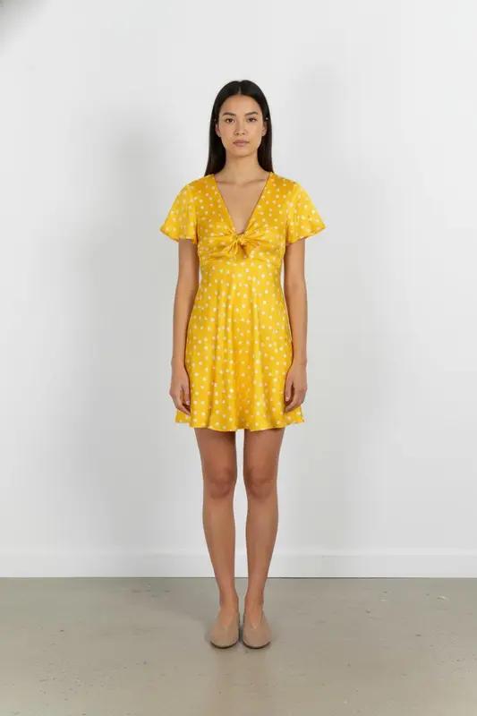 Robe Portefeuille Jaune et Blanche - Taille XS/34