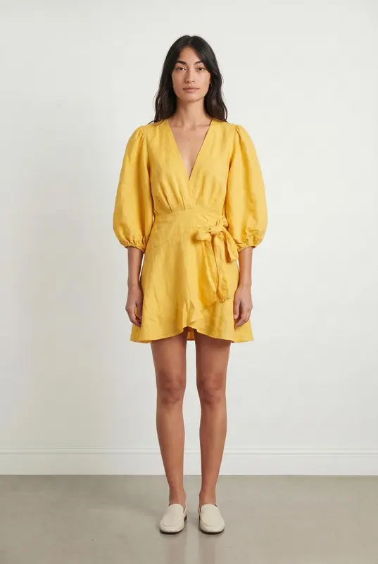 Robe Portefeuille Jaune - Taille M/38