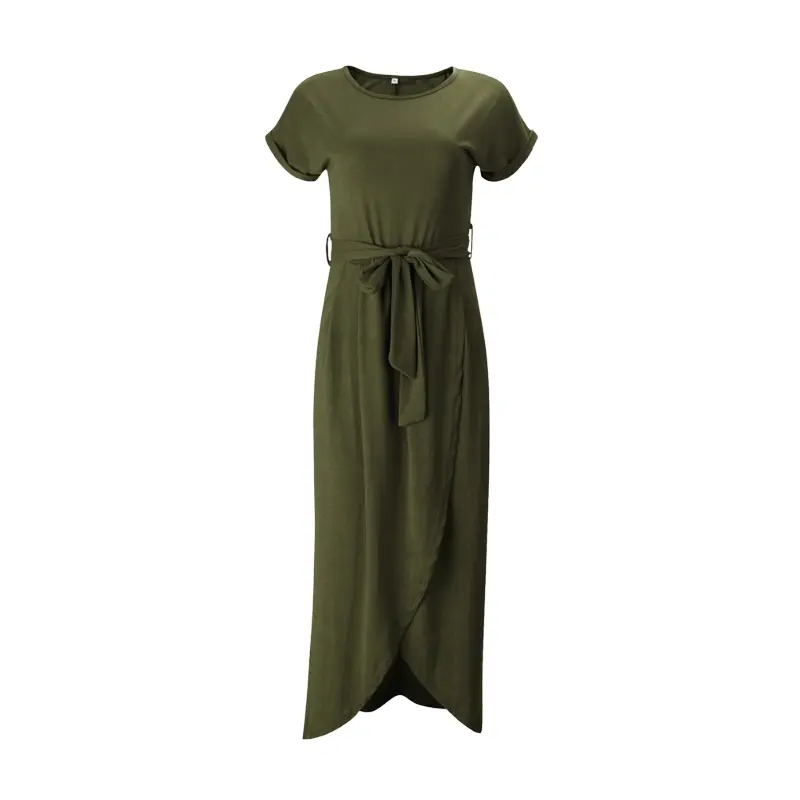 Robe portefeuille manches courtes avec ceinture