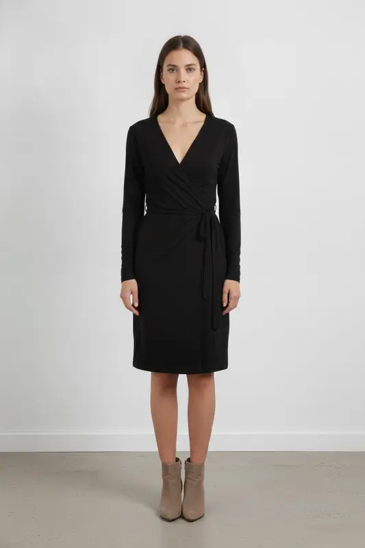 Robe Portefeuille Noire - Taille XS/34