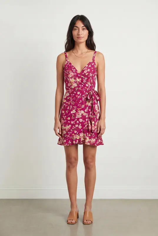 Robe Portefeuille Rose et Blanc - Taille XS/34