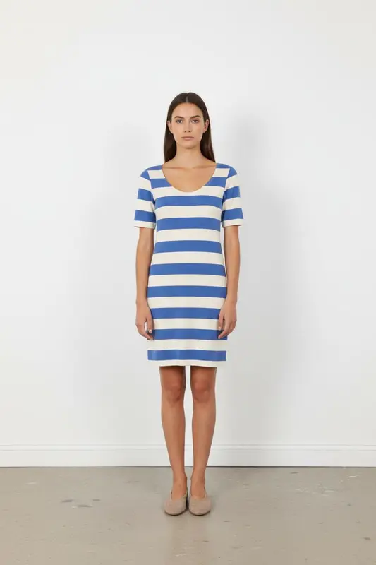 Robe rayée bleue et blanche - Taille XS/34
