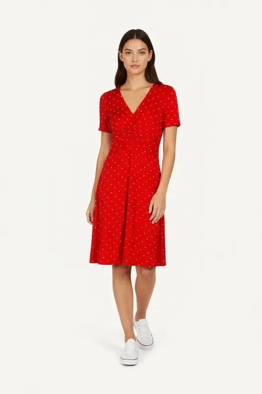 Robe rouge à pois - Taille S/36