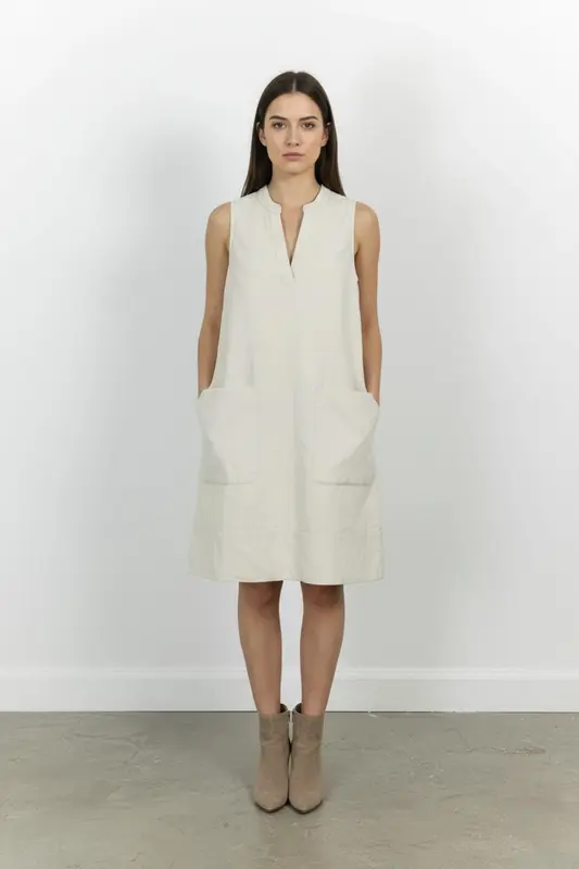 Robe Sans Manches Beige - Taille M/38