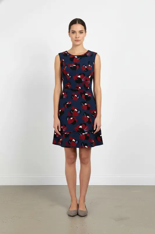 Robe Sans Manches Bleu et Rouge - Taille M/38
