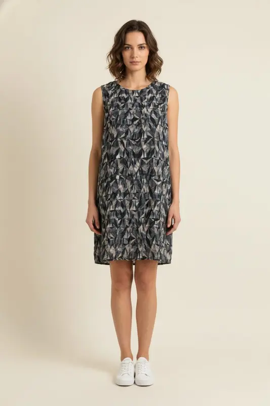 Robe Sans Manches Grise et Noire - Taille L/40