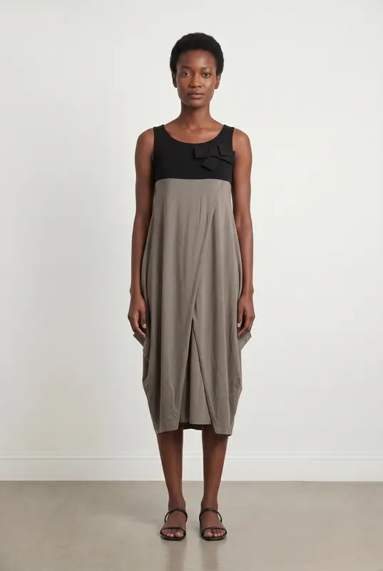 Robe Sans Manches Marron et Noire - Taille S/36