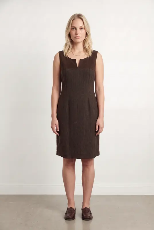 Robe Sans Manches Marron - Taille L/40