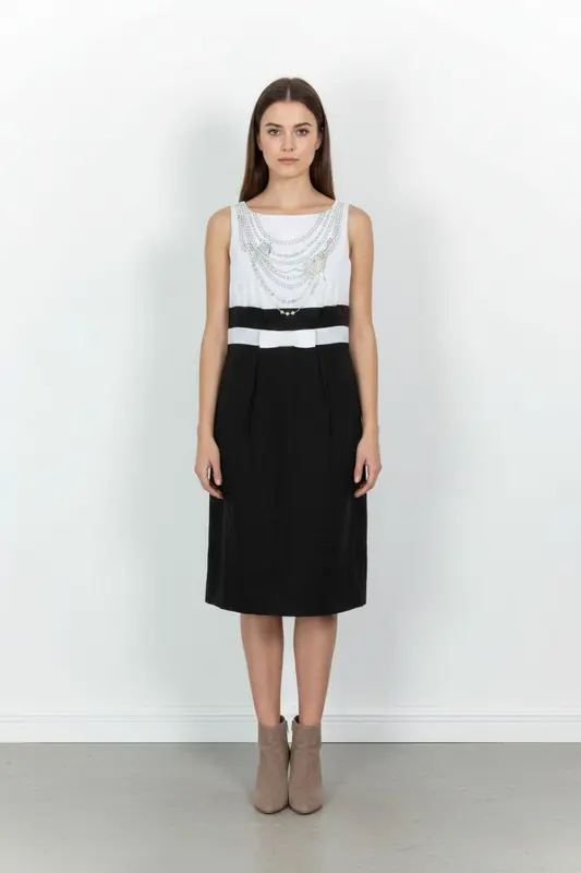 Robe Sans Manches Noir et Blanc - Taille L/40