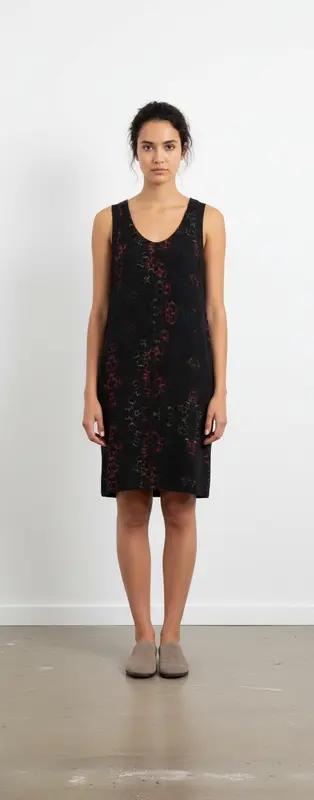Robe Sans Manches Noire et Multicolore - Taille L/40