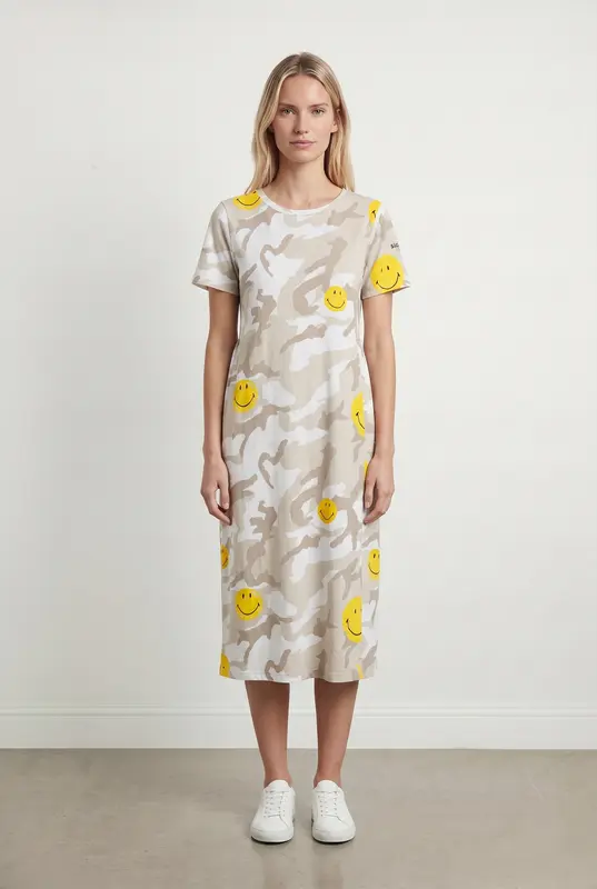 Robe T-shirt Beige et Jaune - Taille M/38