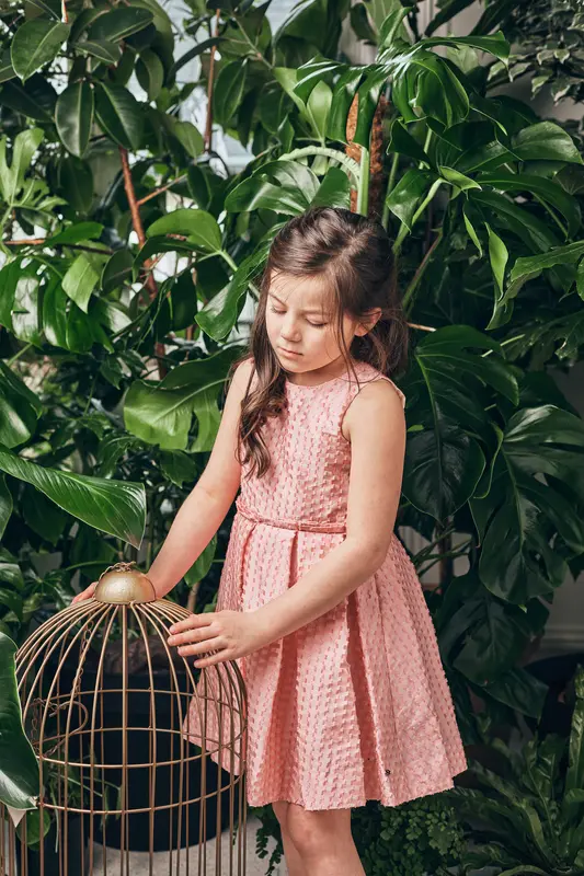 Robe Tartine et Chocolat rose nude jacquard 3 ans