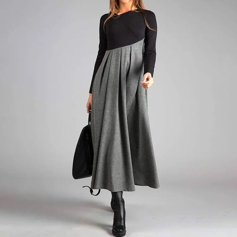 Robe Trapèze à Manches Longues