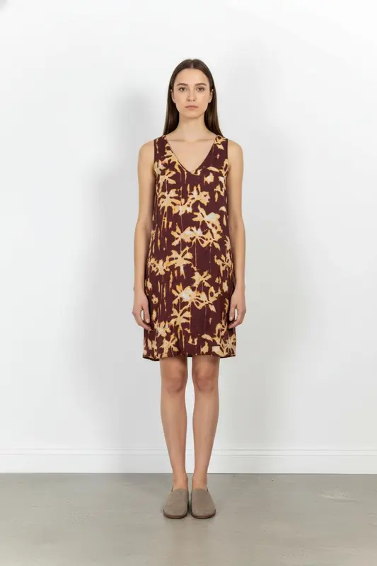Robe Trapèze Marron et Jaune - Taille S/36