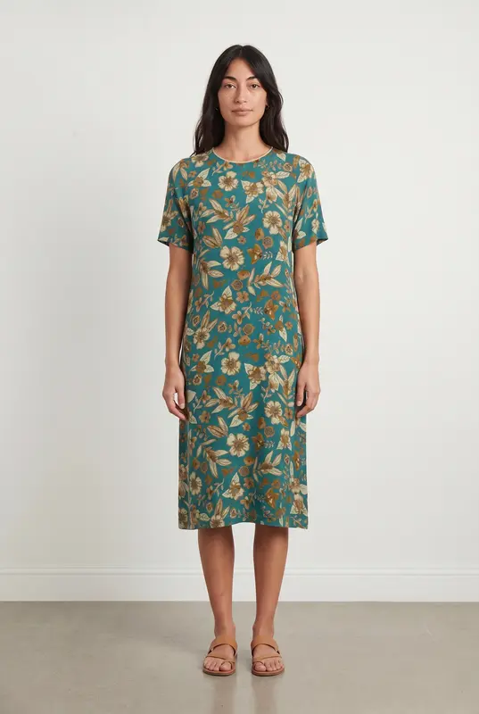 Robe Verte et Beige - Taille XS/34