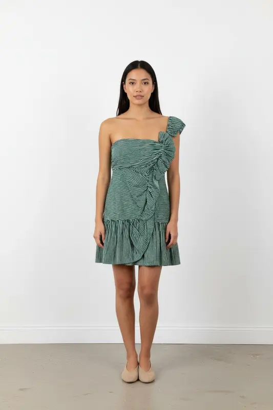 Robe verte rayée - Taille L/40