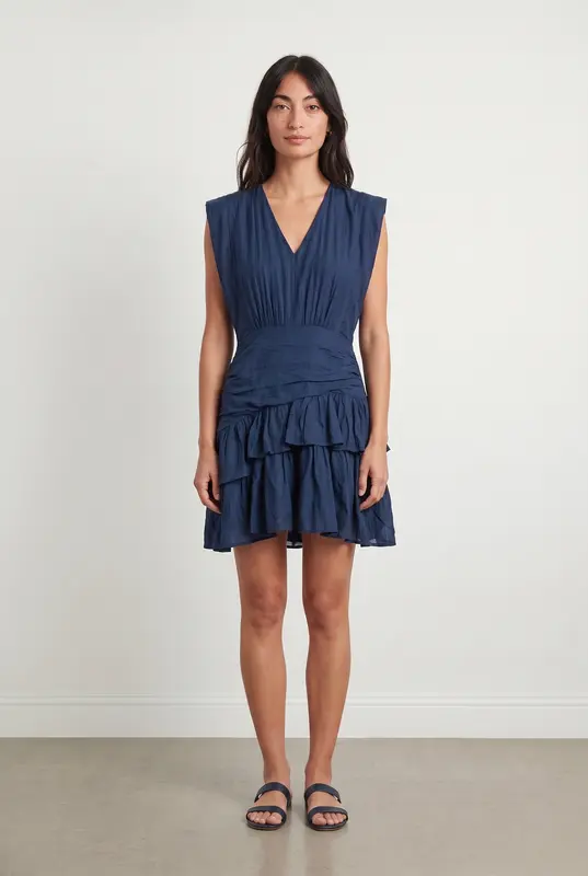 Robe Volantée Bleue - Taille XS/34