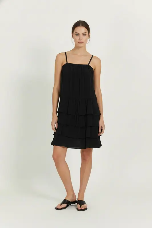 Robe Volantée Noire - Taille L/40