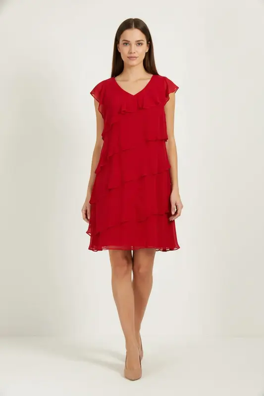 Robe Volantée Rouge - Taille M/38
