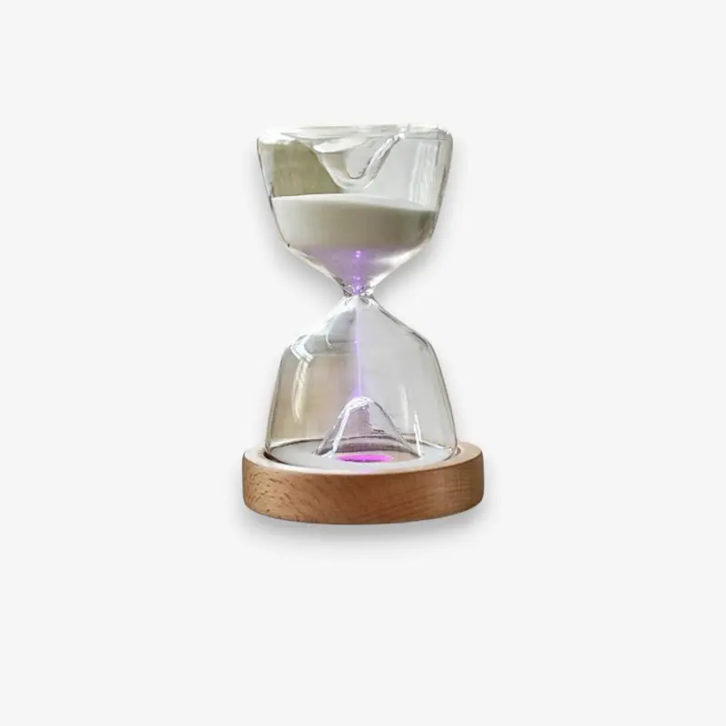 Sablier lumineux 15 min en verre avec télécommande