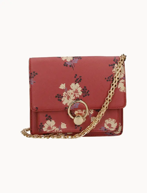 Sac Bandoulière Rouge et Beige - Taille T.U.