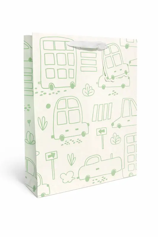 Sac cadeau Mikirei Motif Circulation Pailleté Vert 32 x 42 x 11,5 cm