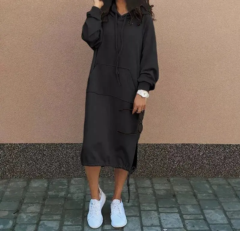 Sadie - Robe à capuche polyvalente manches longues avec poches
