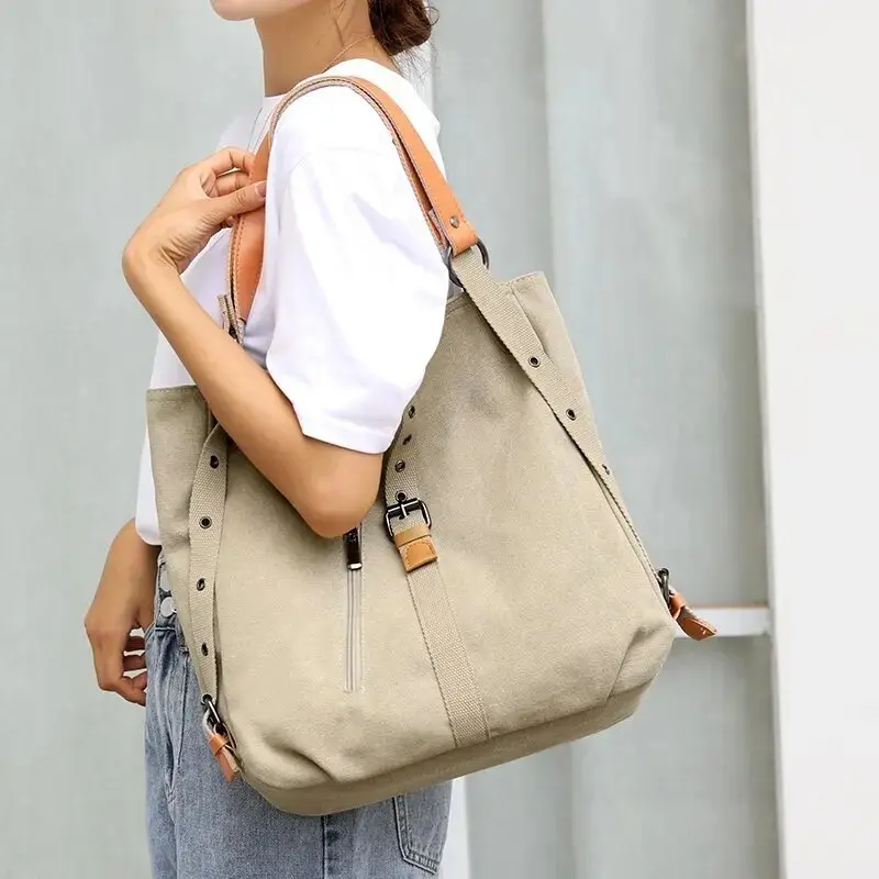 Sadie - Sac bandoulière convertible en sac à dos en toile
