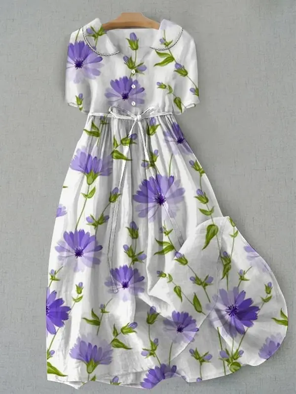 Sage - Robe Florale Vintage Élégante