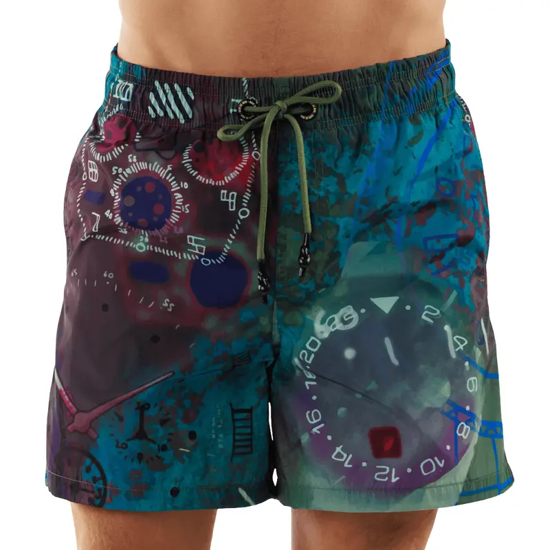 SALIN MILITARY GREEN | Mens Swimwear THE WATCH ALLOVER PRINT