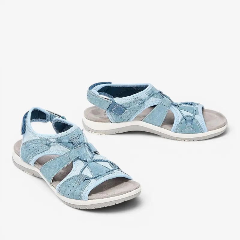 Sandales pour femme à bout rond avec bride réglable en Velcro