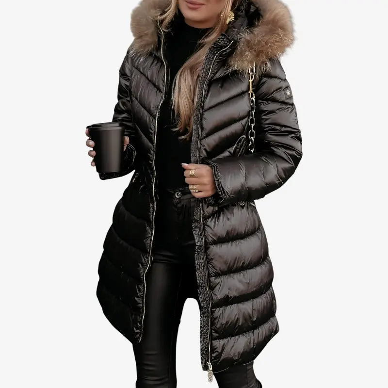 Sandra – Manteau zippé à manches longues avec poches