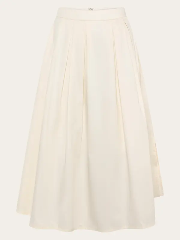 Satin pleat skirt - Egret