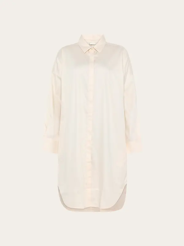 Satin shirt dress - Egret